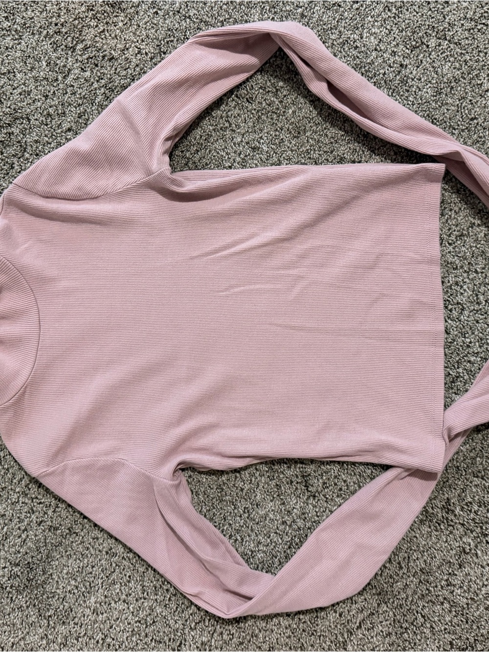 Hollister Ribbed Long Sleeve Top in Dusty Rose